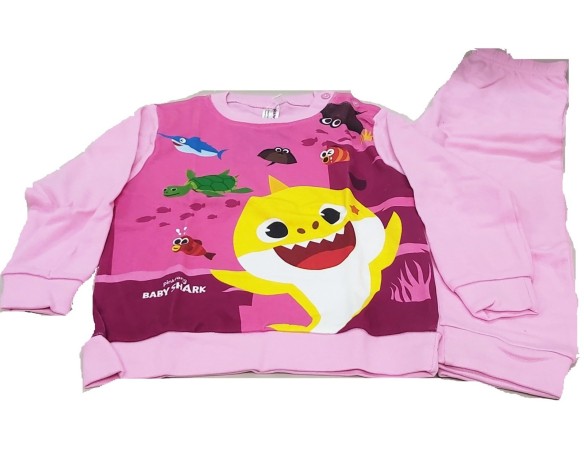 PIGIAMA LUNGO CALDO COTONE BABY SHARK bambina 0015