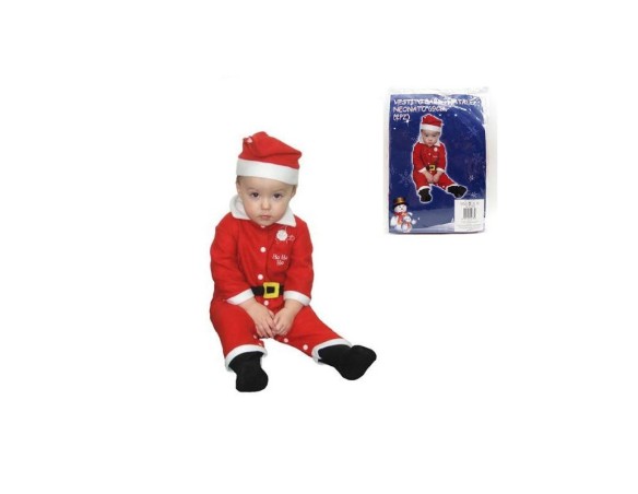 VESTITO BABBO NATALE NEONATO 69 CM