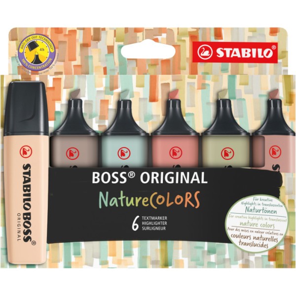 EVIDENZIATORE BOSS ORIGINAL NATURECOLORS SET 6...