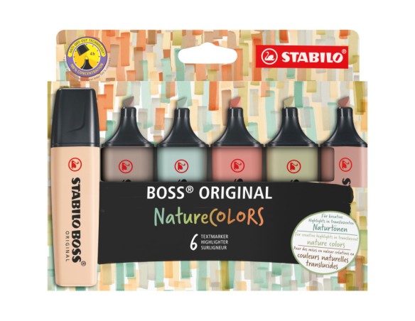 EVIDENZIATORE BOSS ORIGINAL NATURECOLORS SET 6 COLORI STABILO