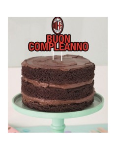 Decorazione per torta Buon Compleanno Ufficiale Milan...