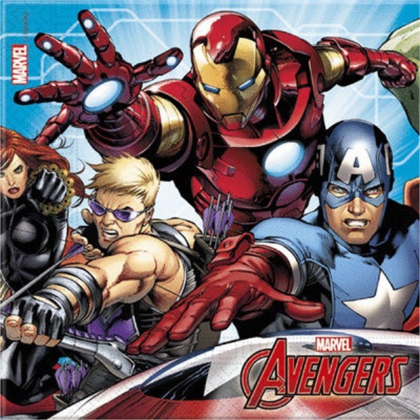 Tovaglioli 33x33 cm Avengers Mighty 20 pezzi...