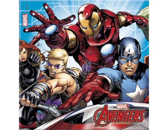 Tovaglioli 33x33 cm Avengers Mighty 20 pezzi bambino bimbo compleanno