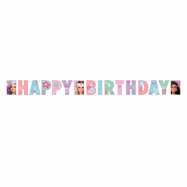 Festone Happy Birthday Barbie Sweet Life 2mt...