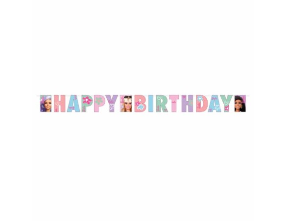 Festone Happy Birthday Barbie Sweet Life 2mt compleanno bambina bimba