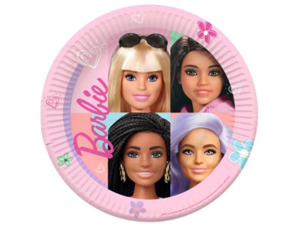 Piatto Piatti carta 23cm Barbie Sweet Life 8pz compleanno bambina bimba