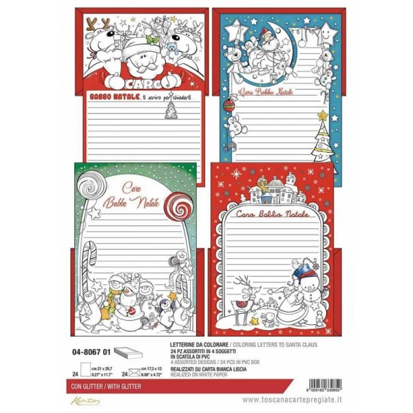 BIGLIETTI LETTERINE NATALE DA COLORARE