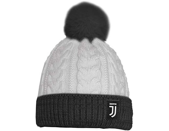 Cappello trecce Baby Juventus Tinta Unita con PON PON 12-24 mesi