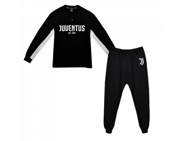 PIGIAMA DA RAGAZZO PRIMAVERILE JUVENTUS 15108 JERSEY PRODOTTO UFFICIALE JUVE NERO