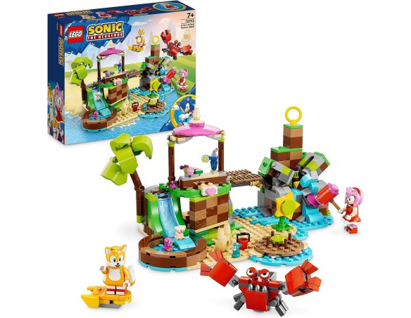 LEGO 76992 Sonic the Hedgehog L’Isola del Soccorso Animale di Amy, Giocattolo da Costruire con 6 Personaggi, Incluse le figure 