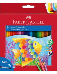 Astuccio 24 matite colorate acquerellabili con pennello...