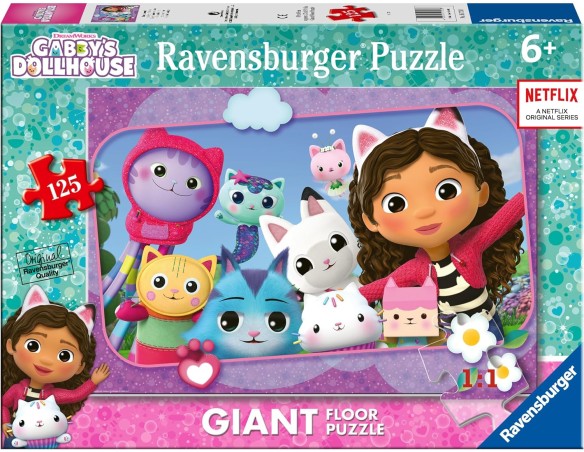 Ravensburger - Puzzle Gabby's Dollhouse, Collezione 125 Giant Pavimento, 125 Pezzi, Età Raccomandata 6+ Anni