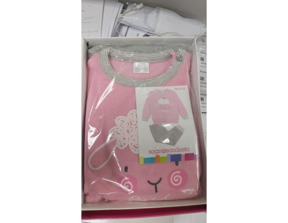 Pigiama in pile baby sognosondesto BAMBINA  "22121"