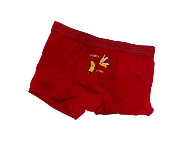 BOXER CAPODANNO RAGAZZO ns124 ROSSO PORPORA " STREAP TEASE "