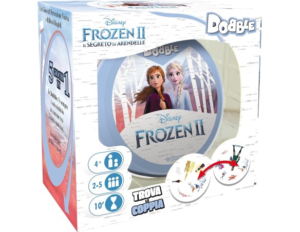 Asmodee - Dobble Frozen - Gioco da Tavolo per Tutta la Famiglia, 2-8 Giocatori, 4+ Anni, Edizione in Italiano
