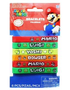 6 Braccialetti colorati Super Mario fine festa Super...