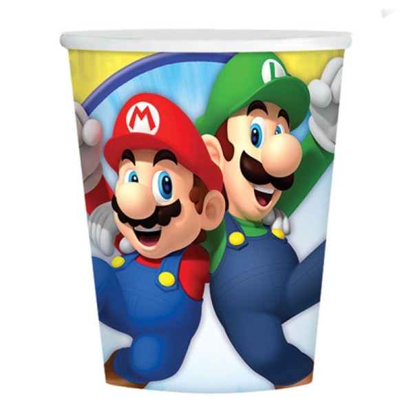 Bicchiere bicchieri Carta Super Mario Bros 8pz...