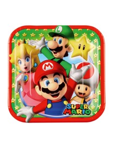 Piatto piatti carta 18cm Super Mario Bros 8pz festivo...