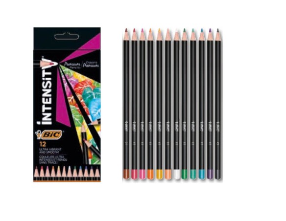 PASTELLI BIC INTENSITY PREMIUM DA 12 FUSTO NERO 951844