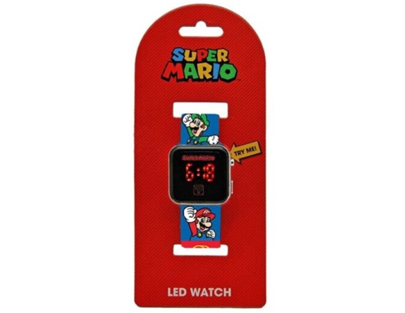Super Mario - Orologio da polso digitale Led per bambini, Funzione data supermario