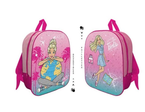 Barbie zaino paillettes reversibile barbie asilo bambina