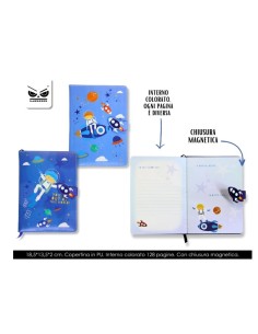 Notebook diario segreto astronauta misura 18,5x13,5x2cm...