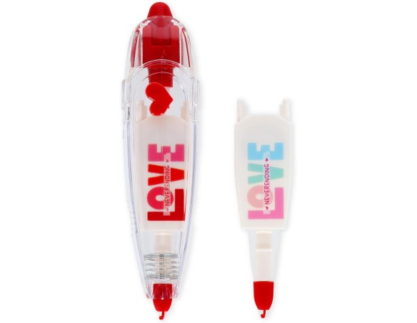 Legami - Penna a nastro per Decorare, Deco Tape, Nastro decorativo con Cuori, Penna con Decorazioni Ricaricabile, Penna a Scatt