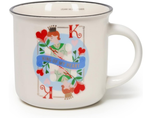 Legami - Tazza Cuppuccino in Porcellana New Bone China, Tazza da Colazione, Mug Caffè Thé Lavabile in Lavastoviglie, Tema King,