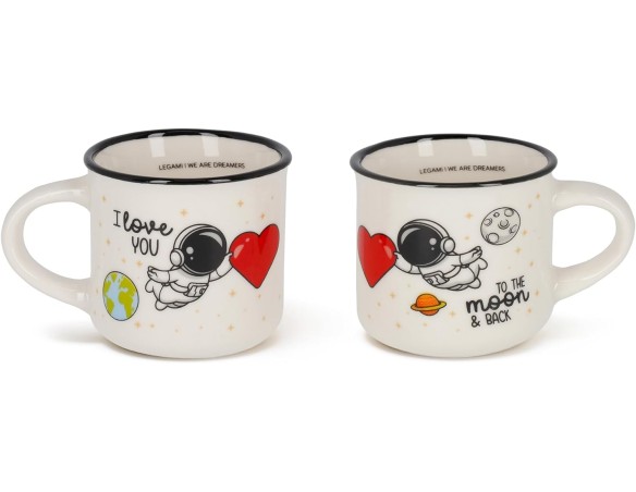 Legami - Tazzine da Caffè Espresso For Two, Set da 2 Coffee Mug in Porcellana New Bone China, Tazza Caffè Lavabile in Lavastovi