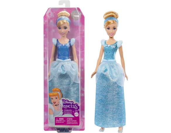 Disney Princess - Cenerentola bambola Cenerentola con capi e accessori scintillanti ispirati al film, Giocattolo per Bambini 3+