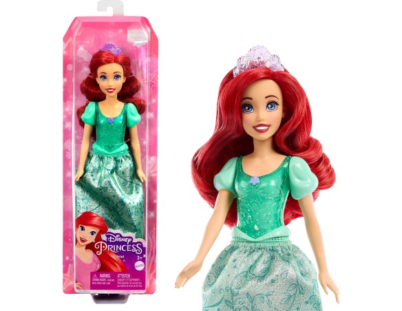 Disney Princess - Ariel bambola ariel con capi e accessori scintillanti ispirati al film, giocattolo per bambini, 3+ Anni, HLW1