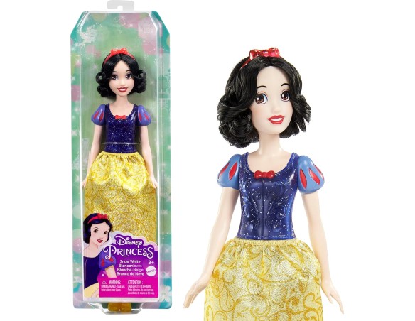 Disney Princess - Biancaneve bambola  biancaneve con capi e accessori scintillanti ispirati al film, Giocattolo per Bambini 3+ 
