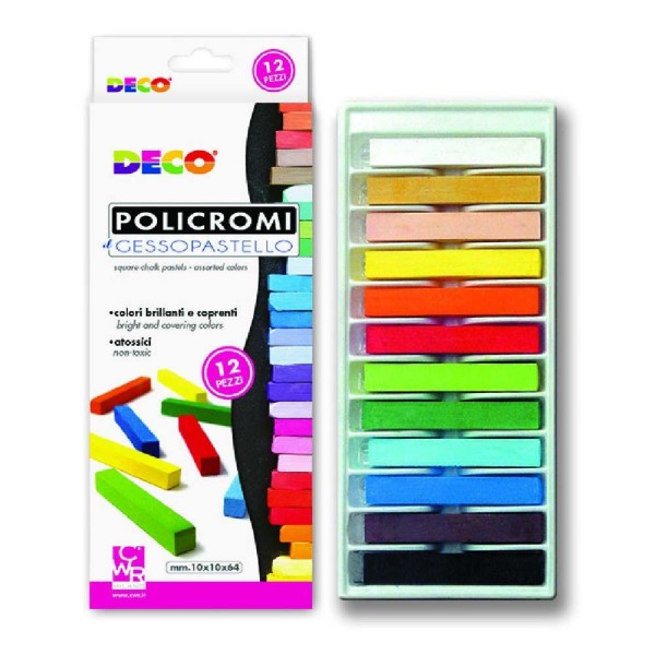 Gessi Policromi - Scatola 12 Pz. - Colori...