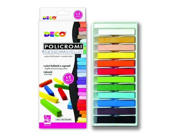 Gessi Policromi - Scatola 12 Pz. - Colori Assortiti