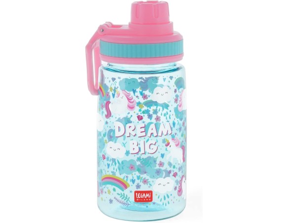 Legami - Borraccia per bambini, Leggera, Chiusura ermetica, Senza BPA, 400 ml, Tema Unicorn unicorno