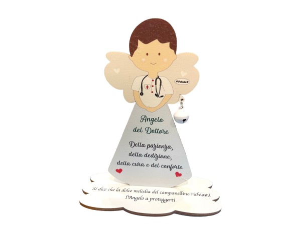 Fabula | Porta Foto/Memo Angelo del dottore maschile Con Sonaglino ed una molletta- Chiama angeli angelo