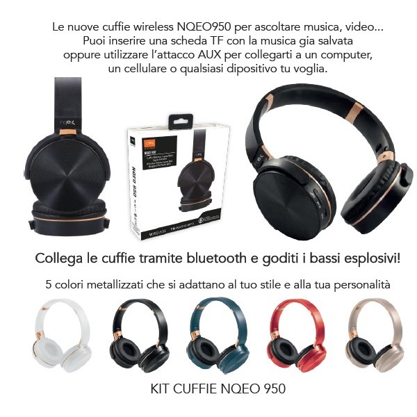 CUFFIE WIRELESS BLUETOOTH NQEO905