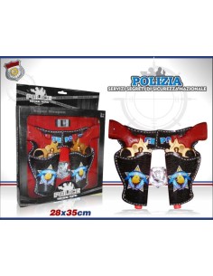 ARMI PISTOLA POLICE 2 PISTOLE CON FODERO DISTINTIVO CM.28x35