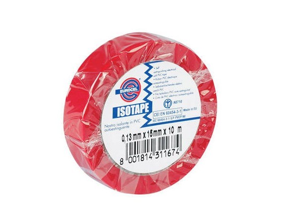 NASTRO ISOLANTE ISOTAPE ROSSO MM15X10MT