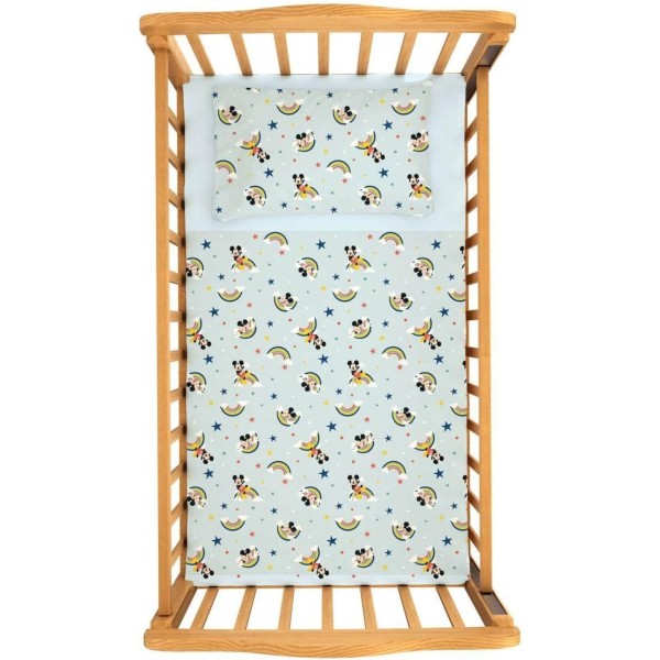 Mickey Mouse, Set Lenzuola Culla, 100% Cotone,...