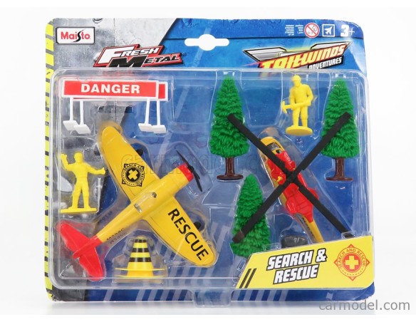 SET DIORAMA AEREO cm. 9 + ELICOTTERO cm. 12 RICERCA E SALVATAGGIO