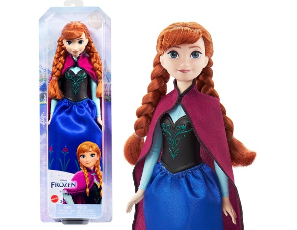 Disney Frozen - Anna, bambola con abito elegante e accessori ispirati al film Disney Frozen 1, giocattolo per bambini, 3+ anni,