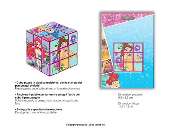 CUBO MAGICO PRINCIPESSE PRINCESSO CUBO DI RUBIK PUZZLE 6X6X6CM