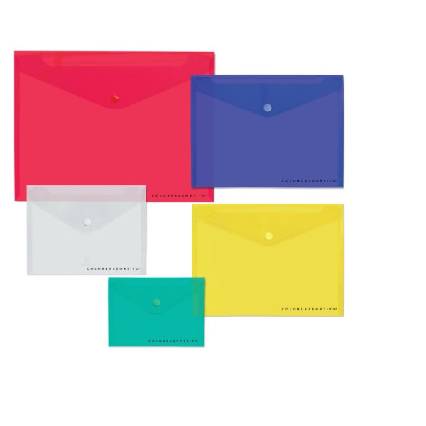 Busta c/bottone 12x21 trasparente Colorato Top...