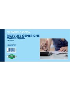Blocco Ricevute generiche madre-figlia 2 tagliandi Data...