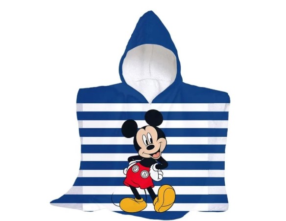 Topolino | Poncho mare in spugna Mickey Mouse Topolino accappatoio celeste Cotone Cm 60x60