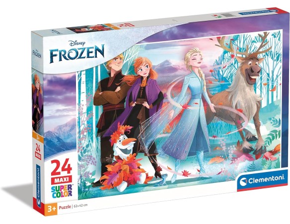 Frozen | PUZZLE Clementoni-28513-Supercolor Disney Frozen 2-24 maxi pezzi, puzzle bambini, Multicolore, 28513
