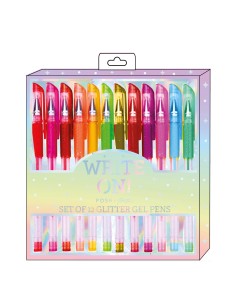 Set di 12 penne a gel gold holographic foil tri coastal