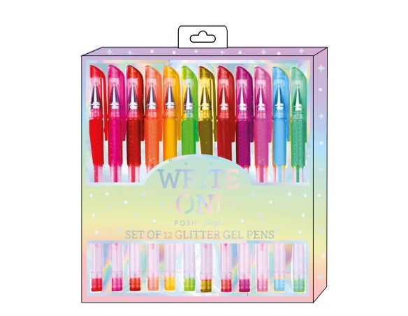 Set di 12 penne a gel gold holographic foil tri coastal
