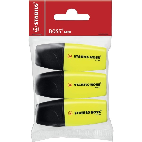Evidenziatore - STABILO BOSS MINI - Pack da 3 -...